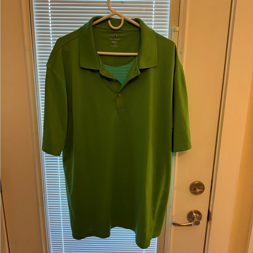 Vibrant Green Polo Shirt with Short Sleeves